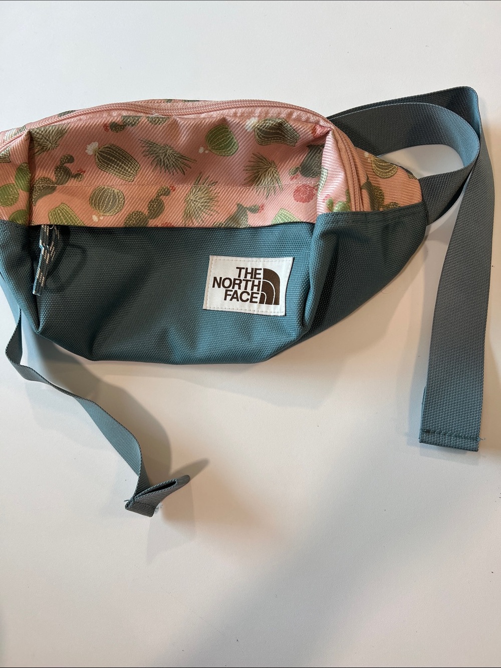 The North Face - Pink Cactus Print and Teal Waist Bag, fanny, crossbody - Picture 1 of 7